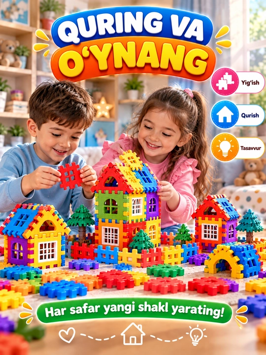 Развивающая детская игрушка, детский цветной конструктор, головоломка