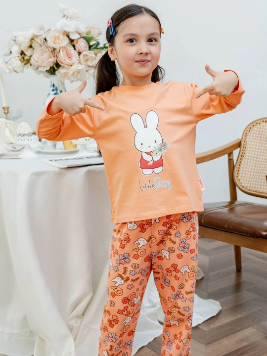 Пижама для девочки, комплект детской домашней одежды, 3–9 лет