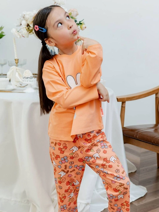 Пижама для девочки, комплект детской домашней одежды, 3–9 лет