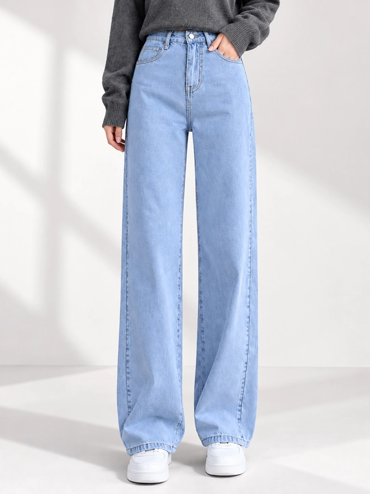 Ayollar uchun baland belli mom jinsilari— turli rangdagi denim shimlar, jinsi shimlar - 