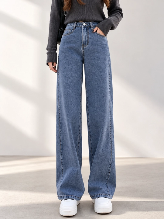 Ayollar uchun baland belli mom jinsilari— turli rangdagi denim shimlar, jinsi shimlar