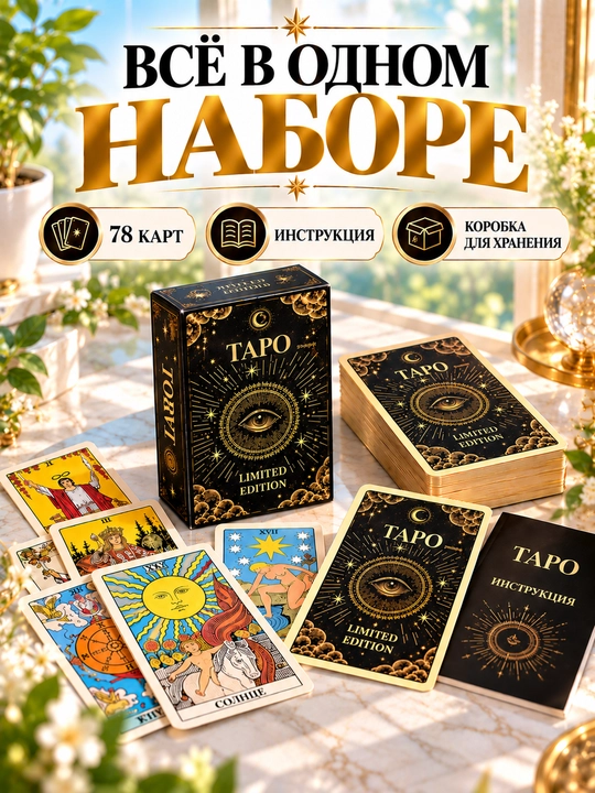 Таро колода карт предсказаний, обучения, для гадания, 78 арканов