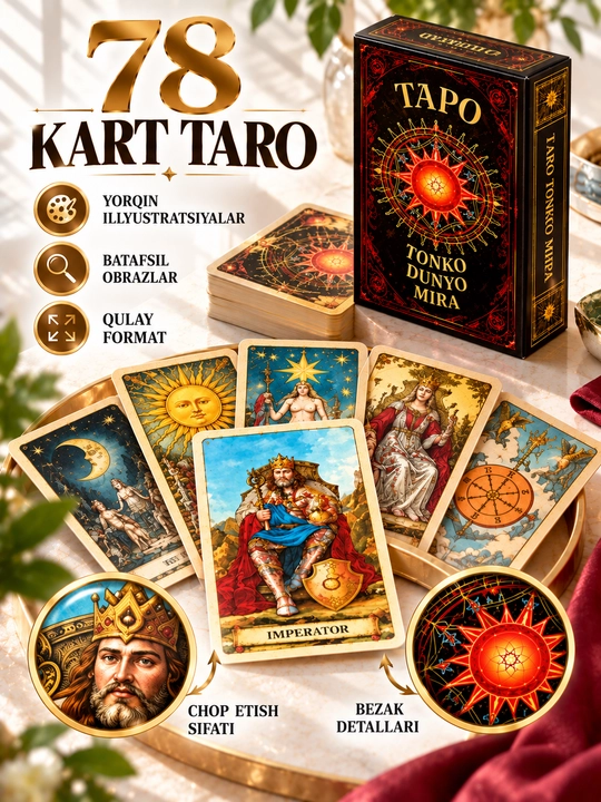 Таро колода карт предсказаний, обучения, для гадания, 78 арканов