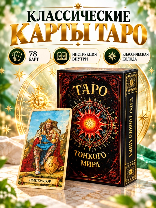 Таро колода карт предсказаний, обучения, для гадания, 78 арканов