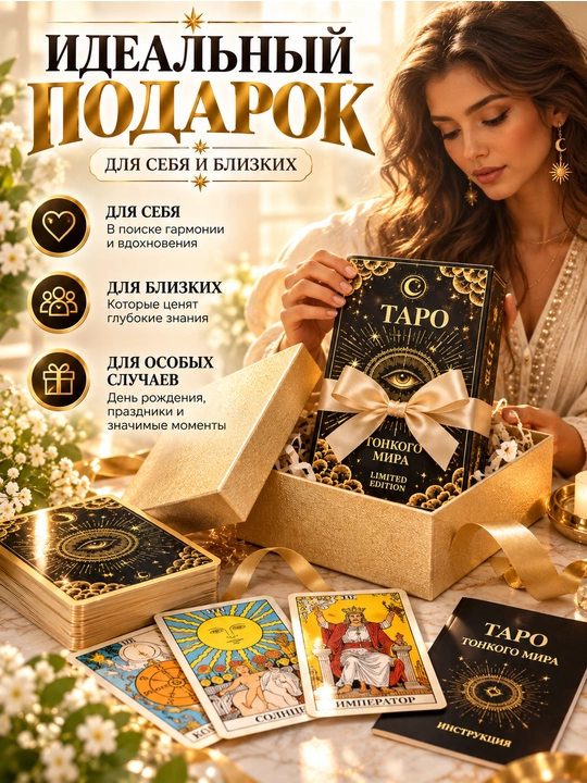 Таро колода карт предсказаний, обучения, для гадания, 78 арканов