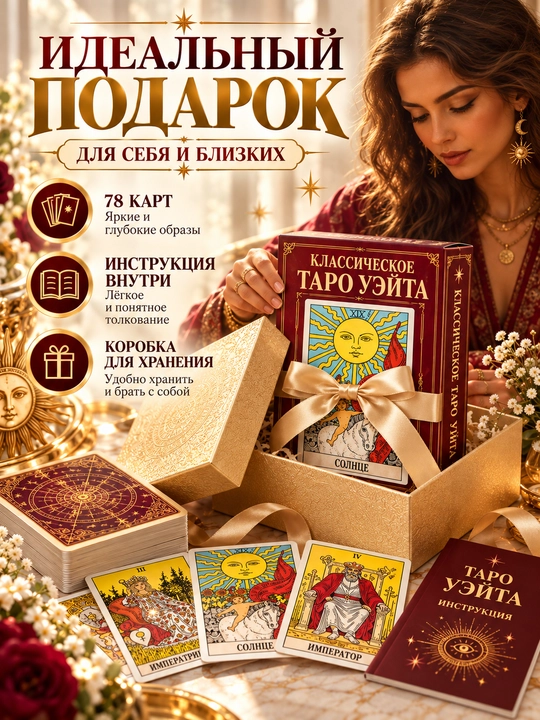 Таро колода карт предсказаний, обучения, для гадания, 78 арканов