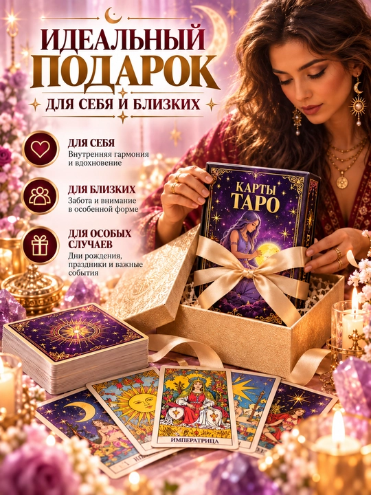 Таро колода карт предсказаний, обучения, для гадания, 78 арканов