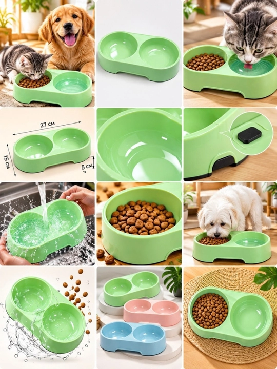 Двойная миска для корма и воды для домашних животных