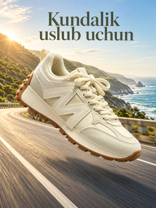 Ayollar krossovkasi, kundalik sport poyabzali casual, bog‘ichli model