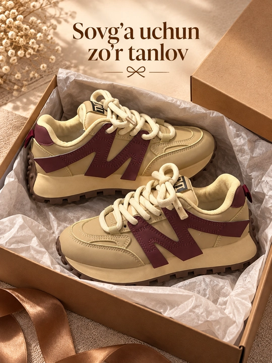 Ayollar krossovkasi, kundalik sport poyabzali casual, bog‘ichli model