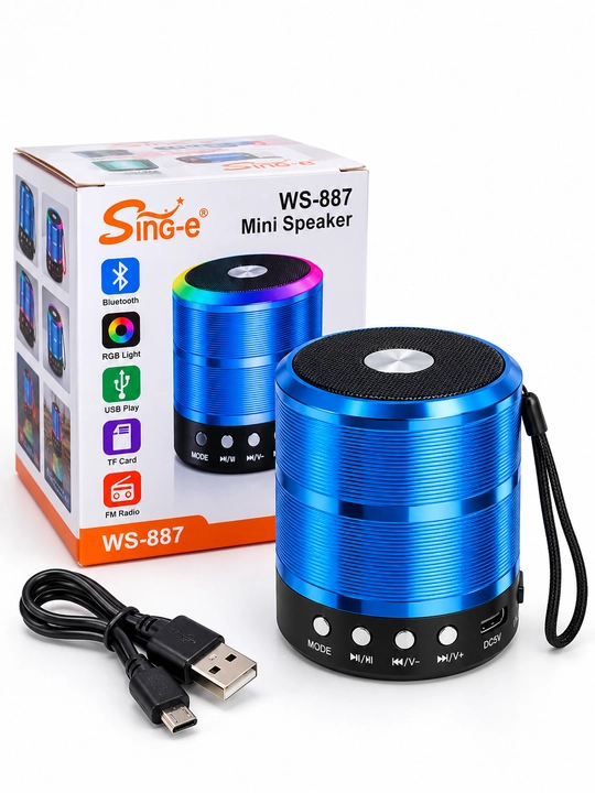 Sing-e WS-887 RGB беспроводная Bluetooth-колонка, USB, TF Card, FM Radio - 