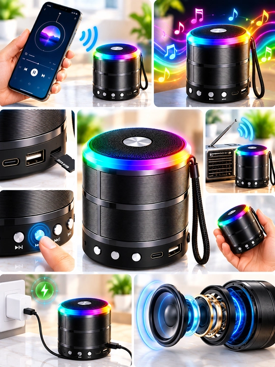 Sing-e WS-887 RGB беспроводная Bluetooth-колонка, USB, TF Card, FM Radio