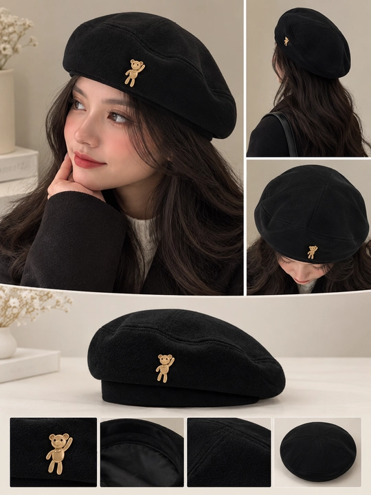 Ayollar va qizlar uchun bosh kiyim, shapka, beret, beretka, kuz va qishgi mavsum beret