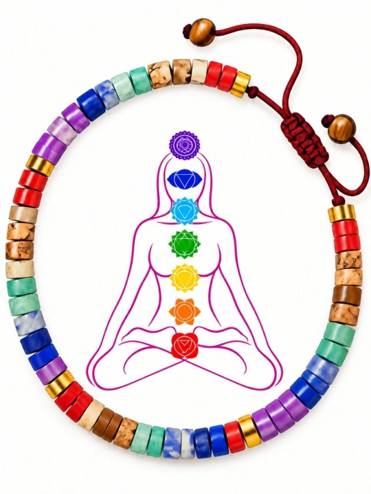 Tabiiy toshli 7 Chakra bilaguzuk