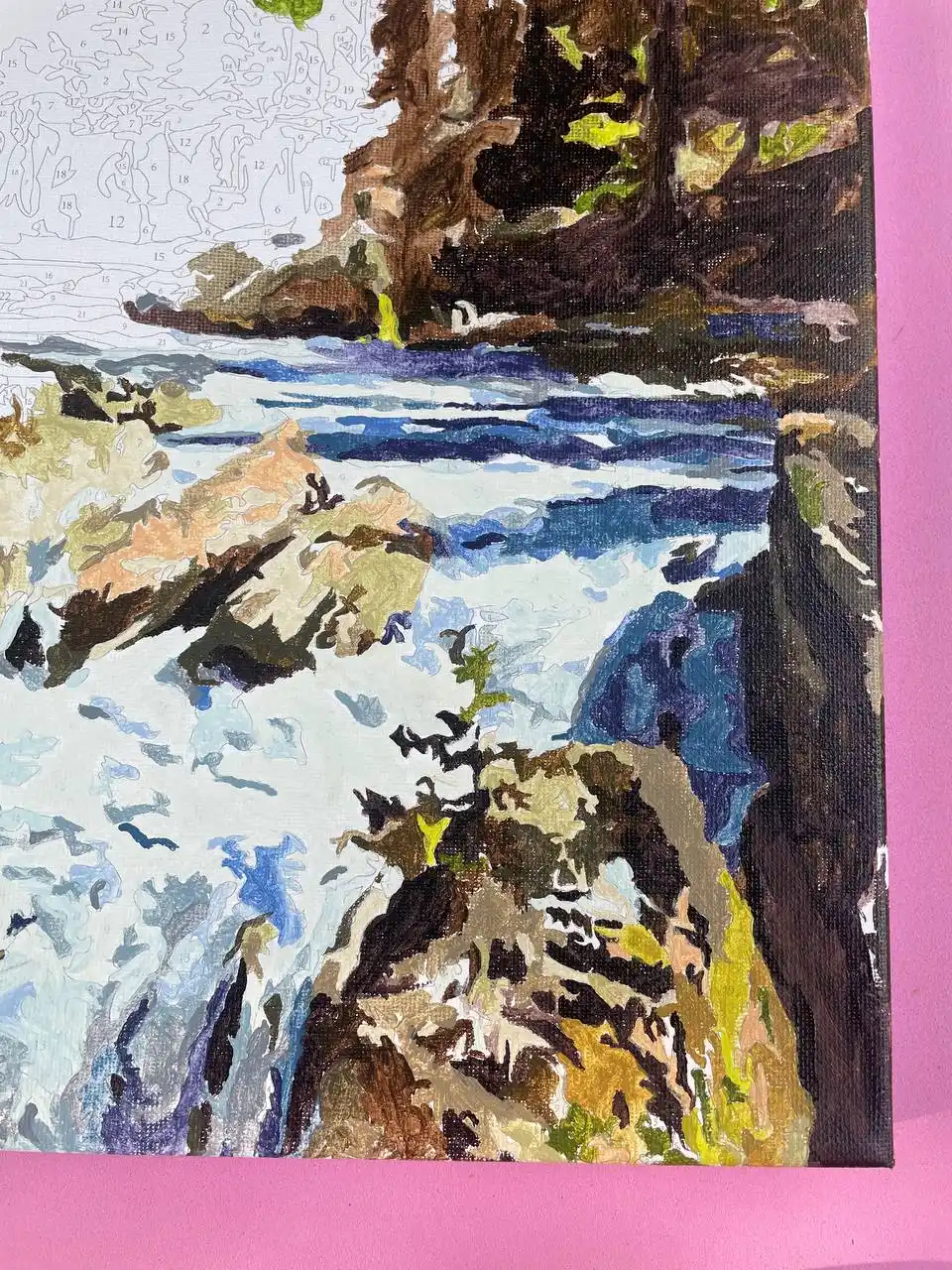 Raqamlar bilan bo'yash "Landshaft" rasmi, 40 x 50 sm, YCGJ32202