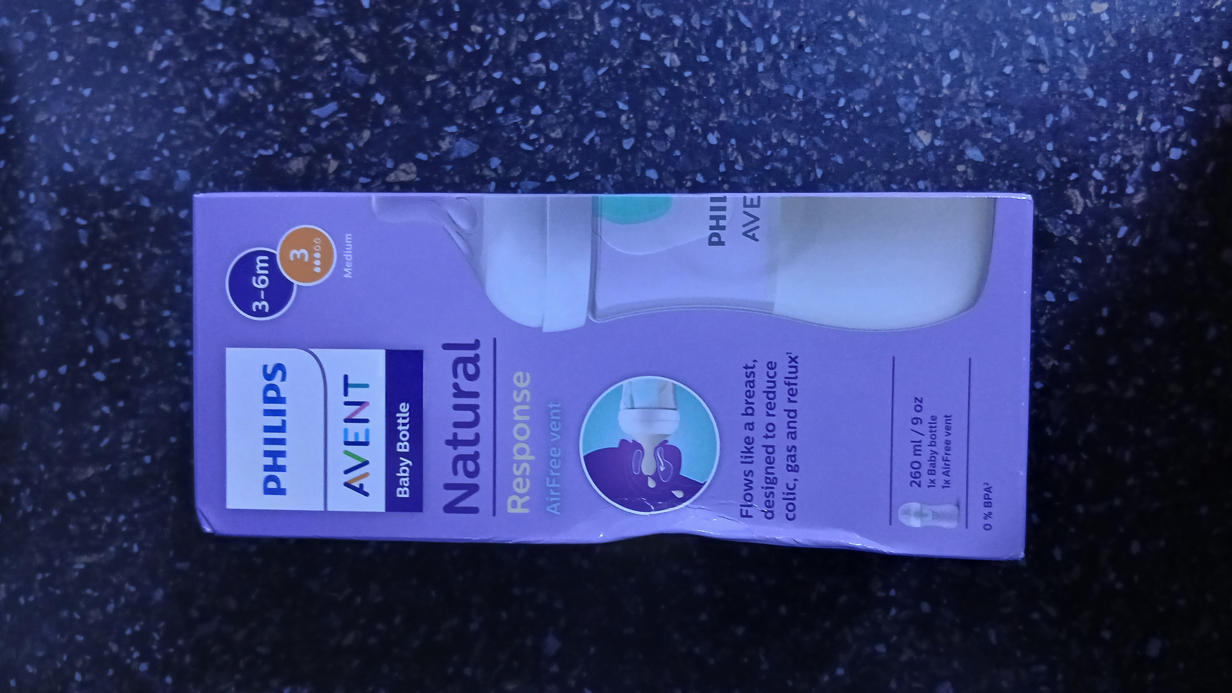 Philips Avent Response Air Free chaqaloq butilka, 260 ml, 1+ oy, kolikaga qarshi