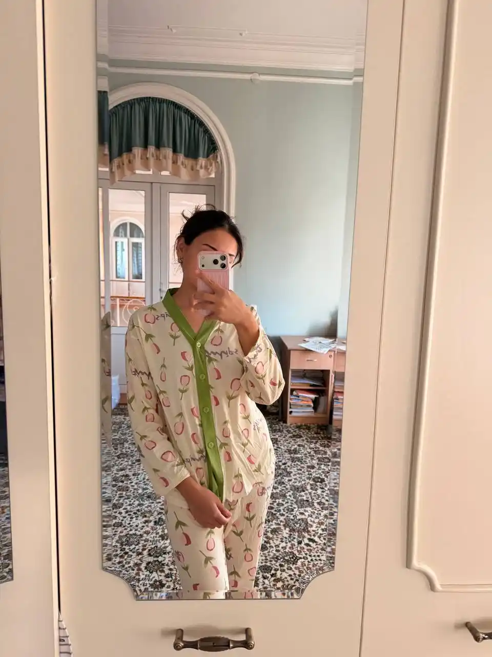 Ayollar uchun shimli pijama, ayollar uchun uy kiyimi, ikki qismli kostyum