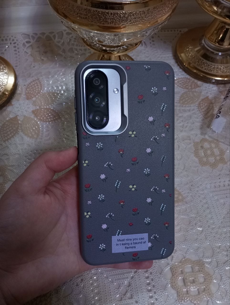 Samsung Galaxy A17 Floral Premium Chexol Soft Touch Kamera Himoyasi