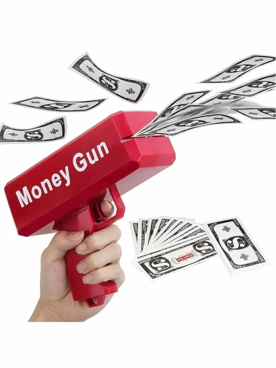 Super Money Gun o‘yinchoq pul tarqatuvchi pistolet, bolalar uchun - 
