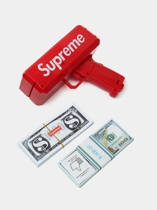 Super Money Gun o‘yinchoq pul tarqatuvchi pistolet, bolalar uchun