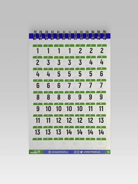 Great Mark,santexnika va issiqlik uchun stiker markirovka bloknot, 16 varoq, 378 stikerlar