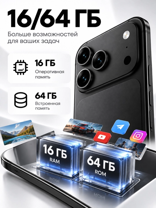 Smartfon 18 Pro, 16/64, 4g, 5000 mh/a 32 мр, 6.52‘’