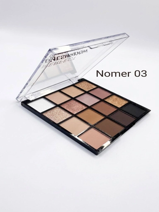 Koz uchun ten paletkasi Manley Beauty Perfect Eyeshadow, 16 xil rang (01, 02, 03 tonlar) - 