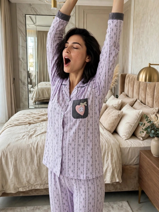 Ayollar uchun Premium pijama to'plami, uy uchun va uxlash uchun, Victoria / Hermes Style
