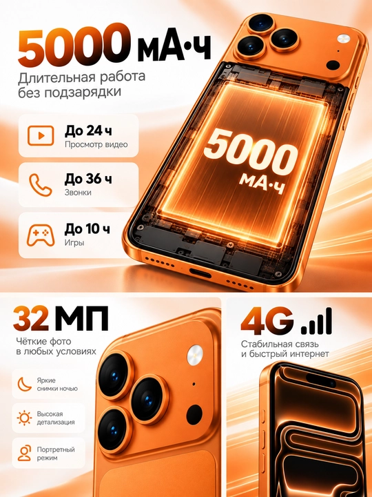 Smartfon 18 Pro, 16/64, 4g, 5000 mh/a 32 мр, 6.52‘’