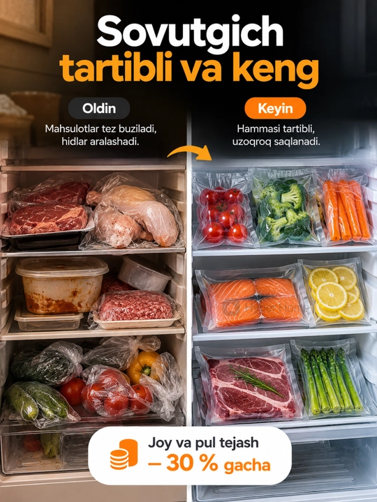 Вакууматор для продуктов, вакуумный упаковщик 6 в 1, вакуумные пакеты