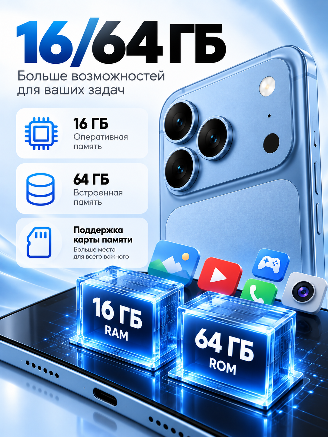 Smartfon 18 Pro, 16/64, 4g, 5000 mh/a 32 мр, 6.52‘’