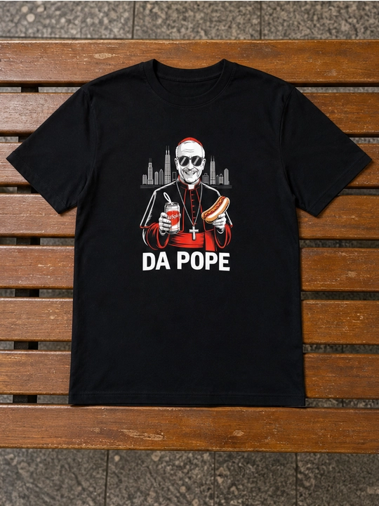 Erkaklar uchun DA POPE printli paxta oversayz futbolka, qisqa yengli