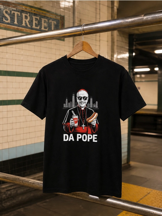 Erkaklar uchun DA POPE printli paxta oversayz futbolka, qisqa yengli