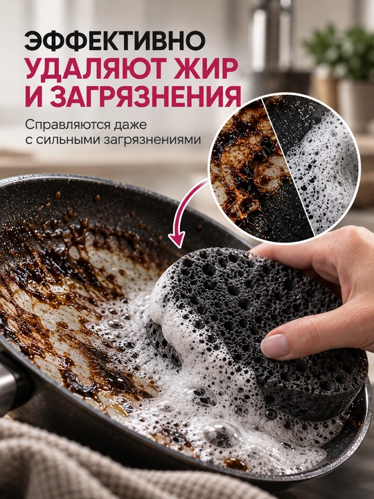 Idish yuvish uchun oval gubkalar, oshxona gubkalari, 10 dona