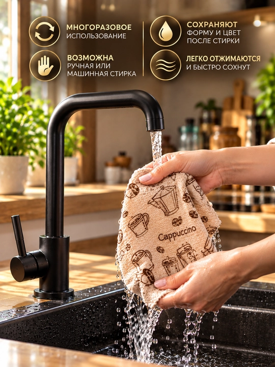 Uy va oshxona tozalash uchun universal mikrofibra salfetkalari, rulonda, ko‘p martalik