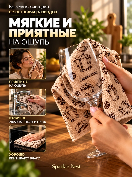 Uy va oshxona tozalash uchun universal mikrofibra salfetkalari, rulonda, ko‘p martalik