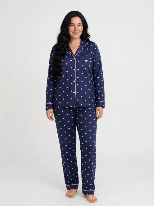 Ayollar uchun katta o'lchamli pijama, gulli uy to'plami, 54-58 razmer, paxta pijama