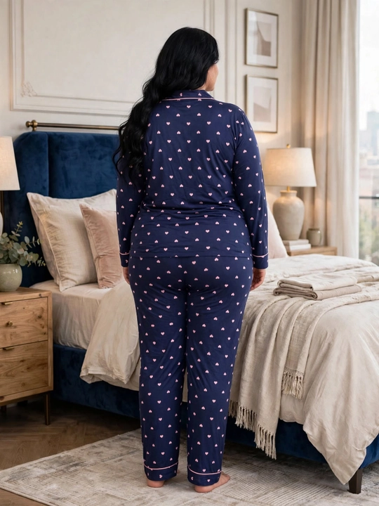 Ayollar uchun katta o'lchamli pijama, gulli uy to'plami, 54-58 razmer, paxta pijama