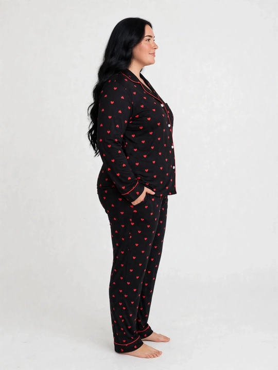 Ayollar uchun katta o'lchamli pijama, gulli uy to'plami, 54-58 razmer, paxta pijama