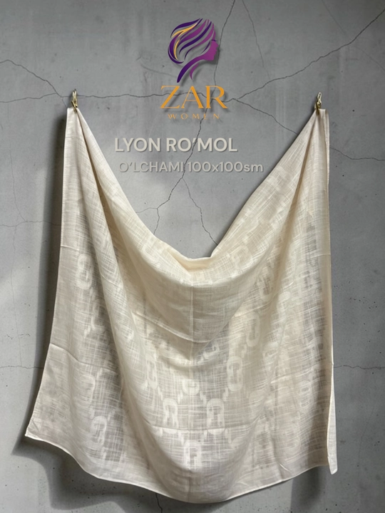 Ayollar uchun lyon matoli ro'mollar. O'lchami 100x100 sm - 