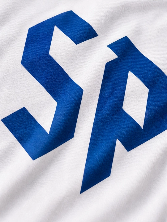 Erkaklar uchun SD monogramma printli paxta oversayz futbolka, qisqa yengli