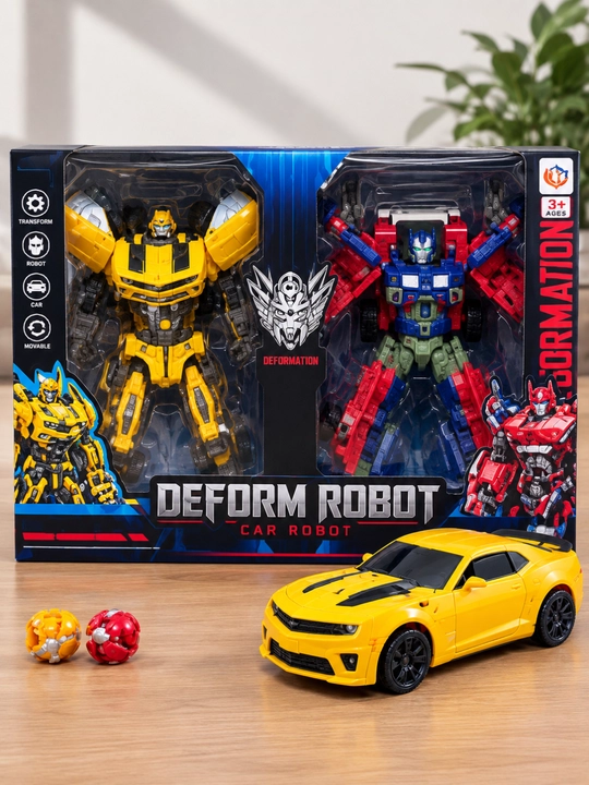 Transformers Bumblebee va Optimus Prime 2 ta aylanuvchi robot, 30 sm