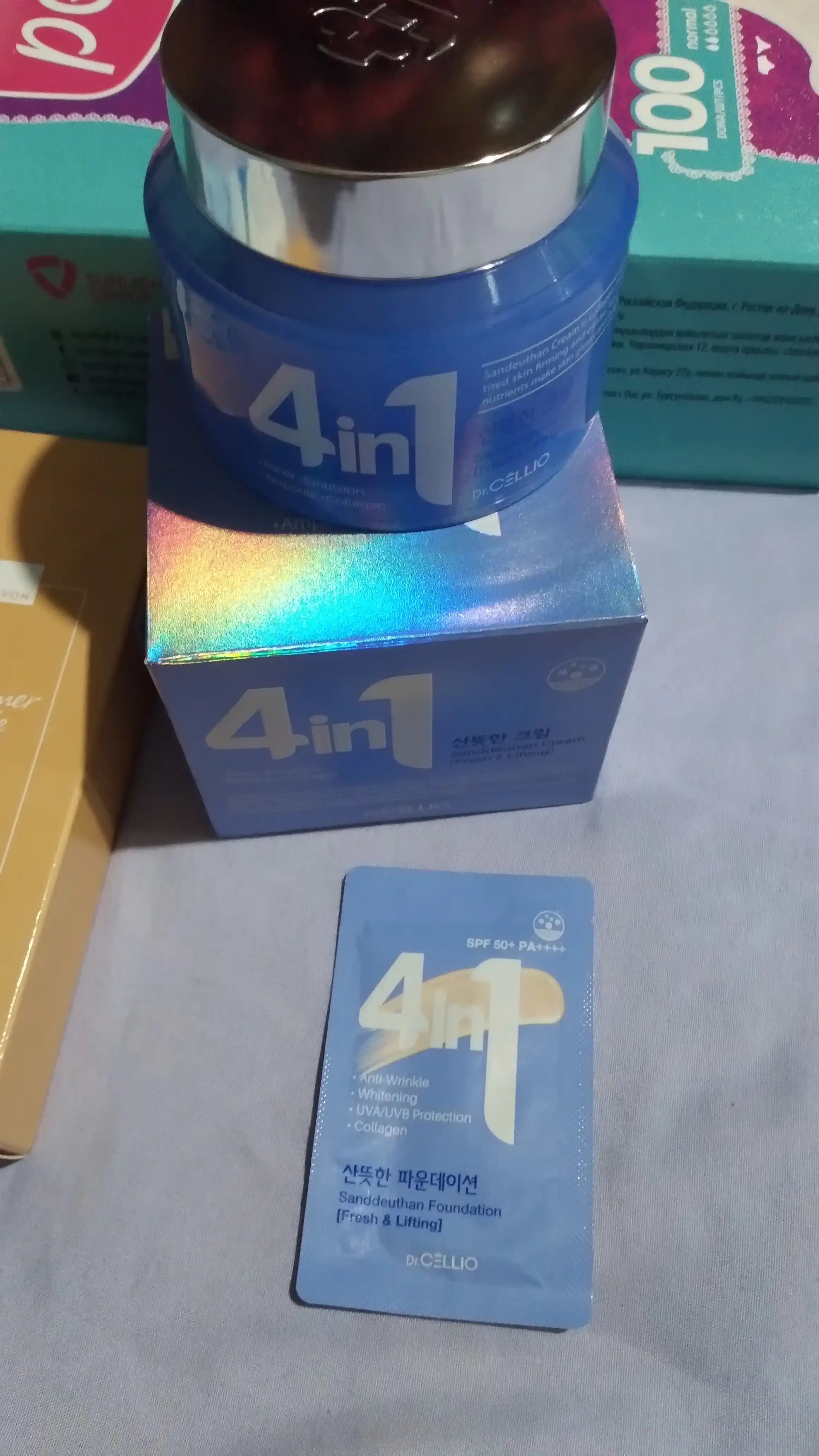 Dr.Cellio 4in1 увлажняющий коллагеновый крем + ночная маска для лица, против морщин