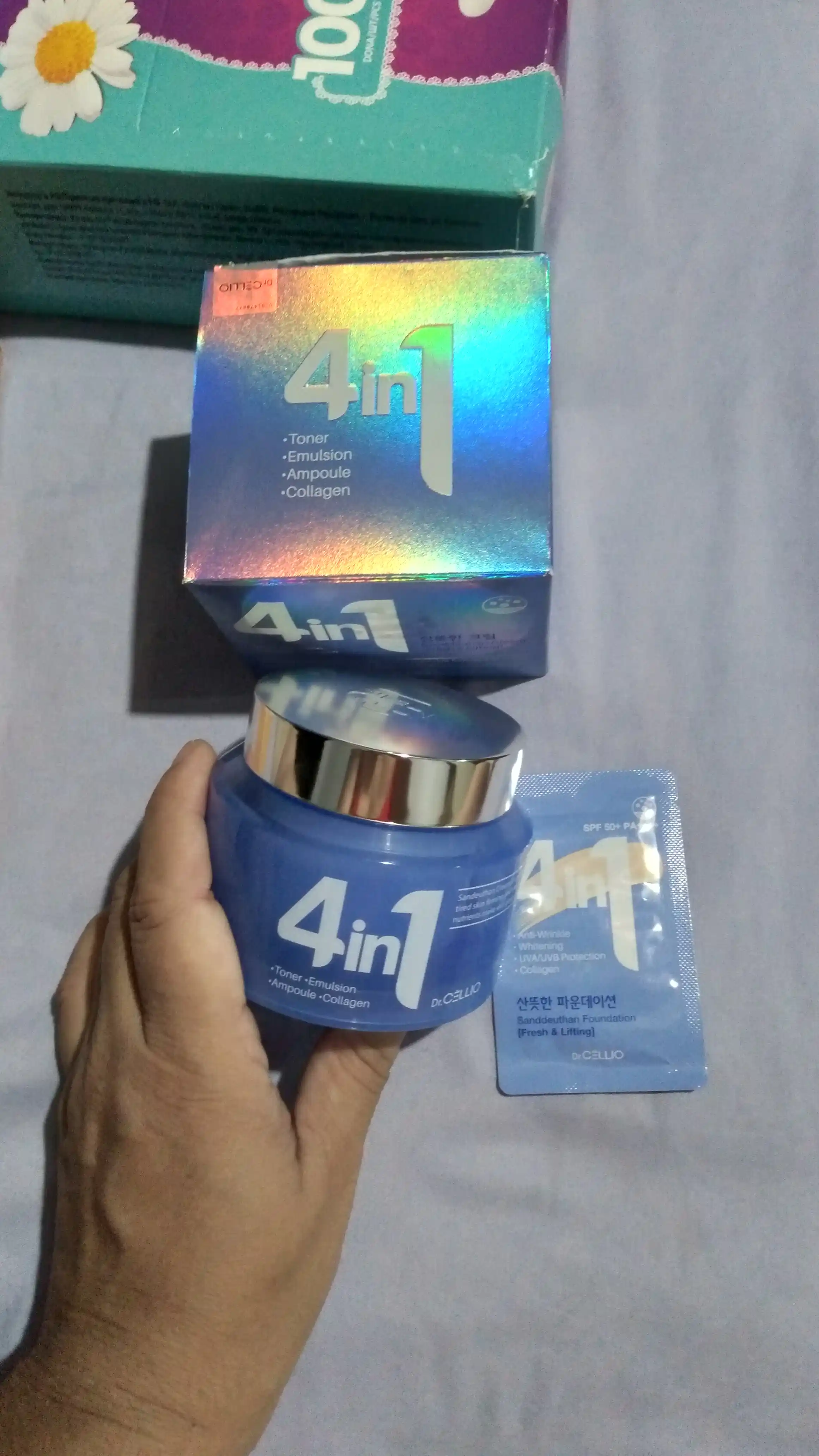 Dr.Cellio 4in1 увлажняющий коллагеновый крем + ночная маска для лица, против морщин