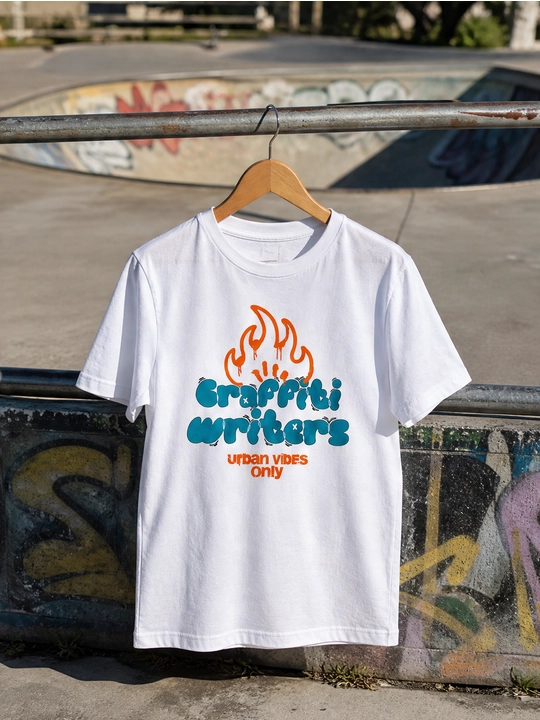 Мужская хлопковая футболка оверсайз с принтом Graffiti Writers, короткий рукав