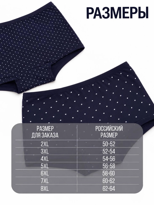 Ayollar uchun ichki kiyim, 95% paxta, 2 dona to‘plam, Turkiya