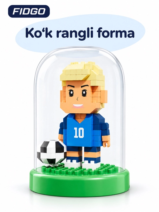 To‘p, taglik va shaffof gumbazli FIDGO "Futbolchi" figurali konstruktori