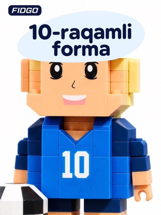 To‘p, taglik va shaffof gumbazli FIDGO "Futbolchi" figurali konstruktori