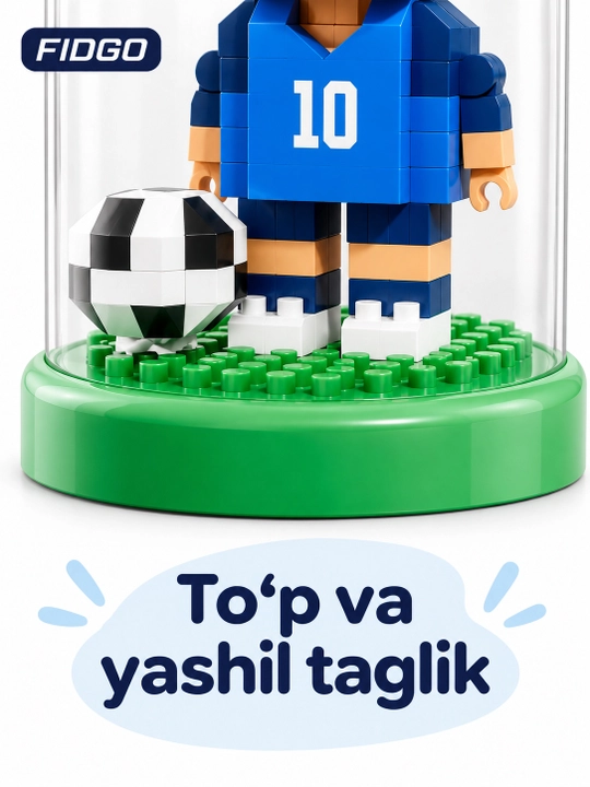 To‘p, taglik va shaffof gumbazli FIDGO "Futbolchi" figurali konstruktori