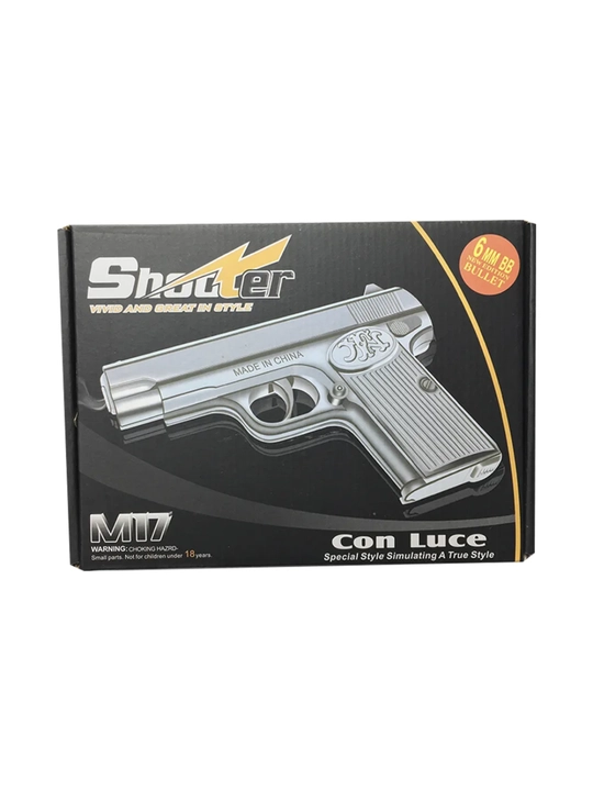 Shooter M17 metall o‘yinchoq pistolet, magazinli, 6 mm BB, qora